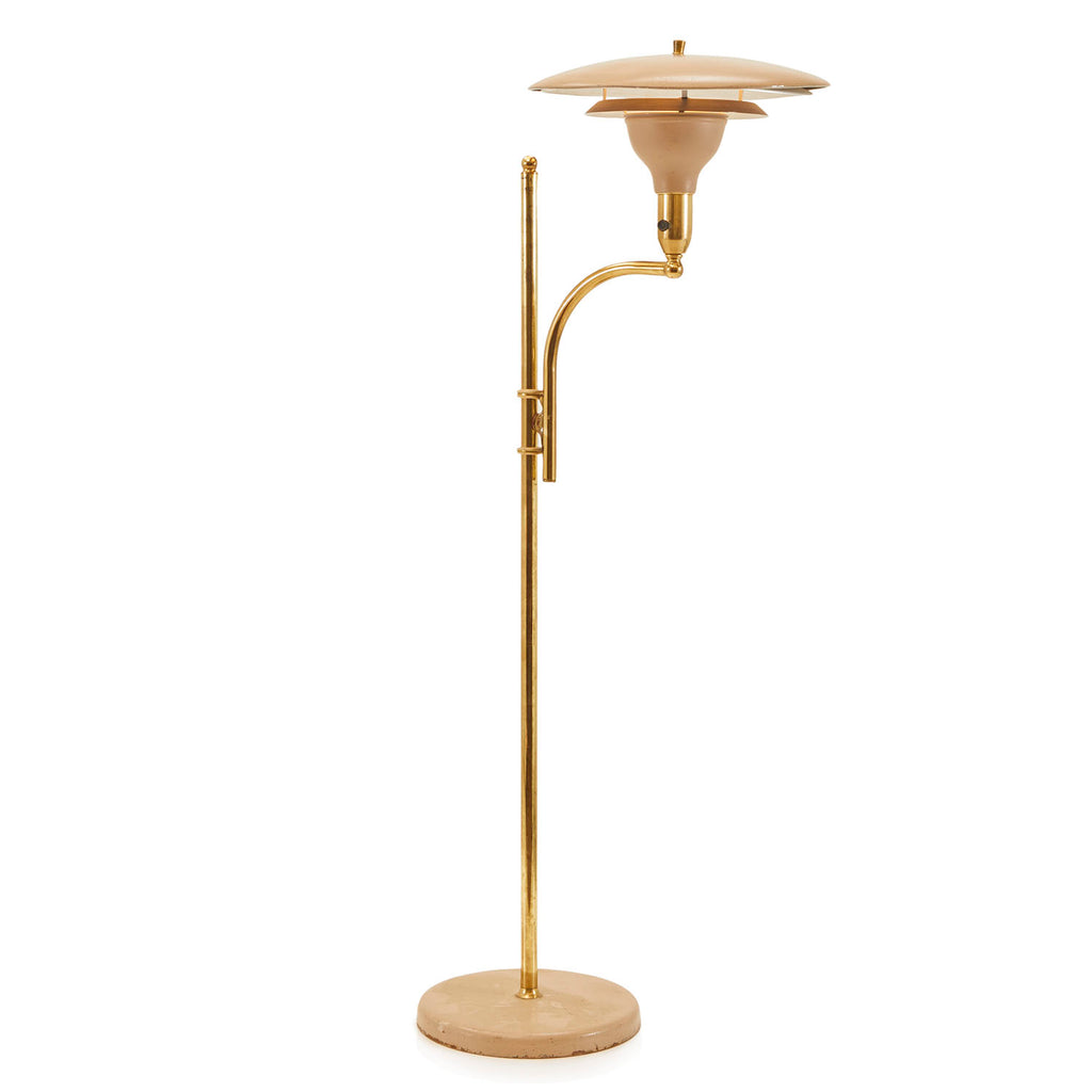 Brown Brass Mid Century Standing Lamp