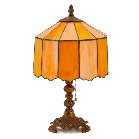Orange Stained Glass Table Lamp