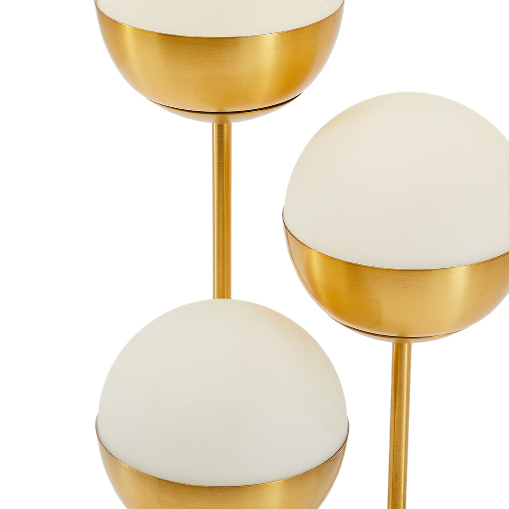Gold & White 3 Globe Table Lamp