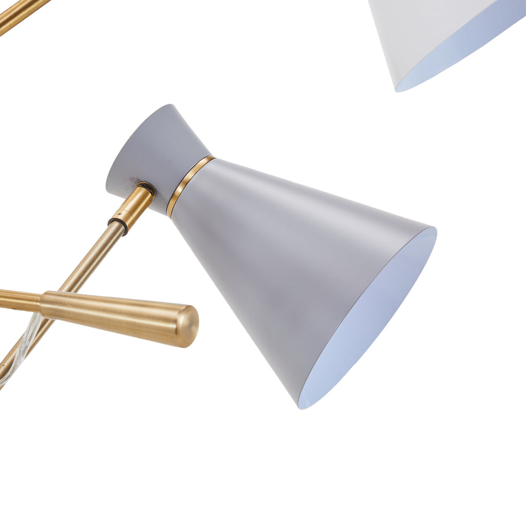 Gold and Grey Triple Shade Floor Lamp