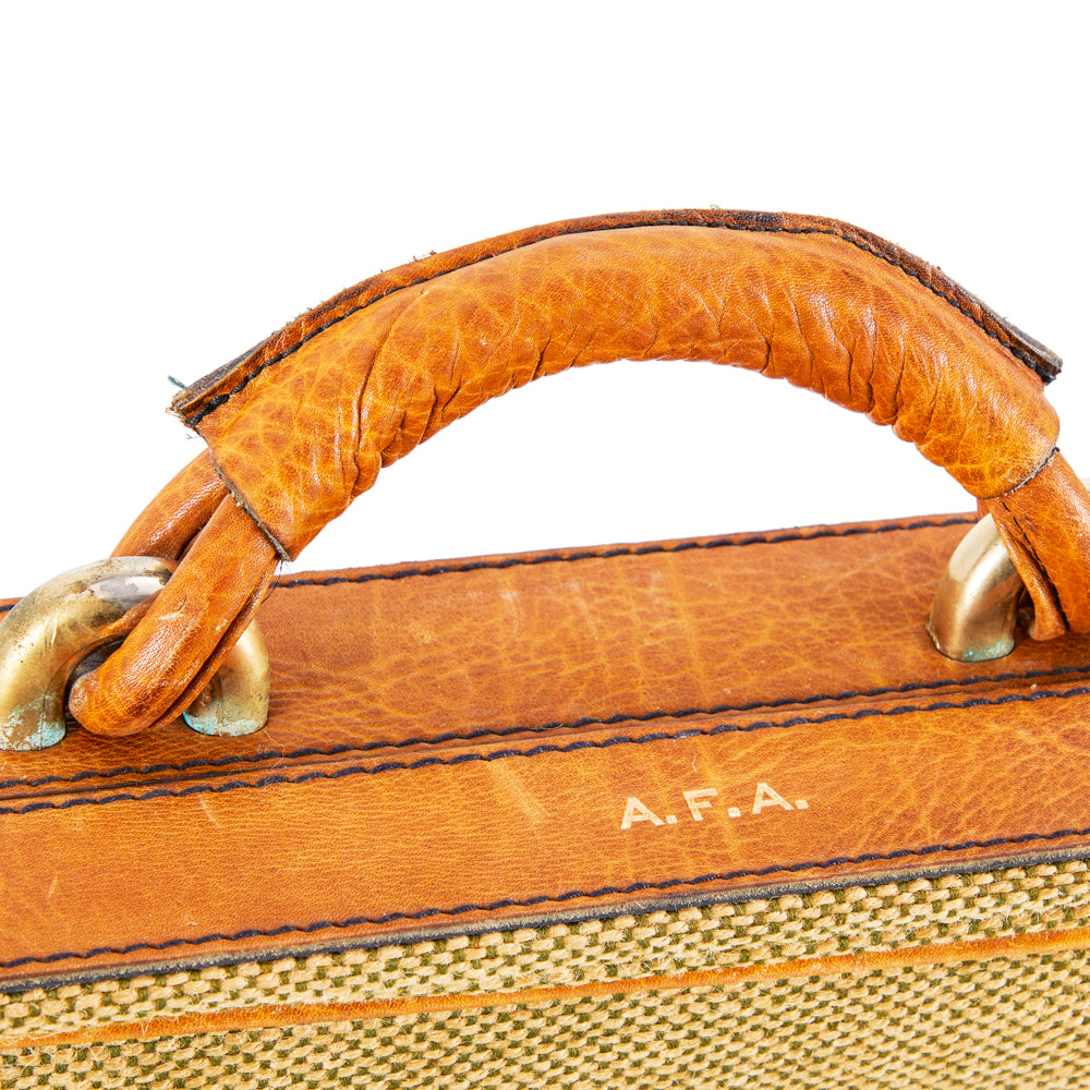 Vintage Tan Travel Suitcase