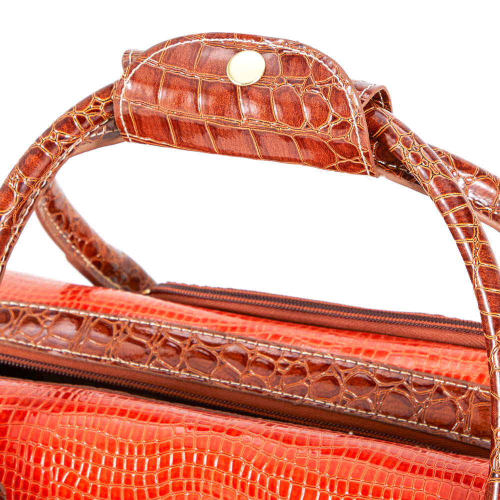 Orange Crocodile Leather Handbags