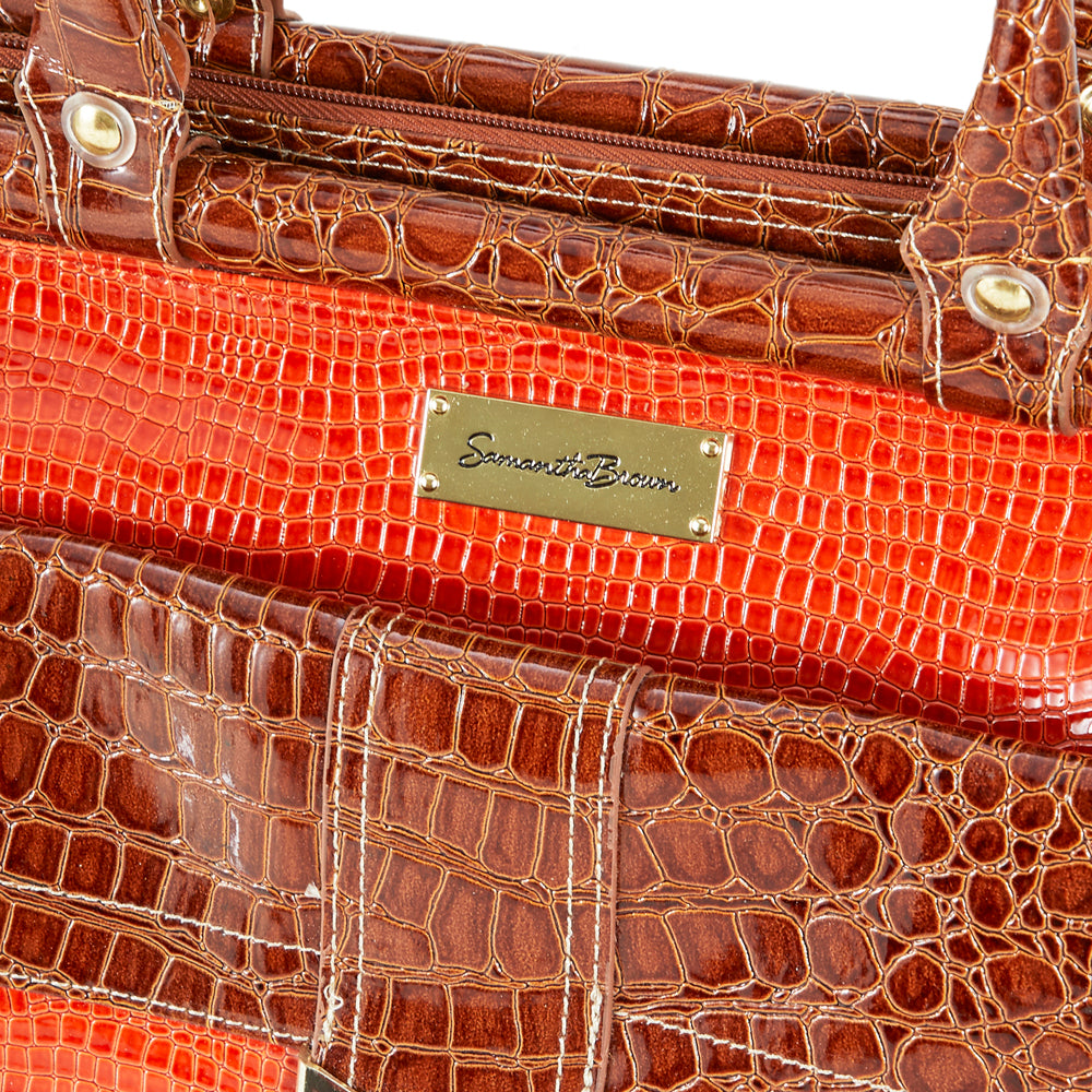 Orange Crocodile Leather Handbags