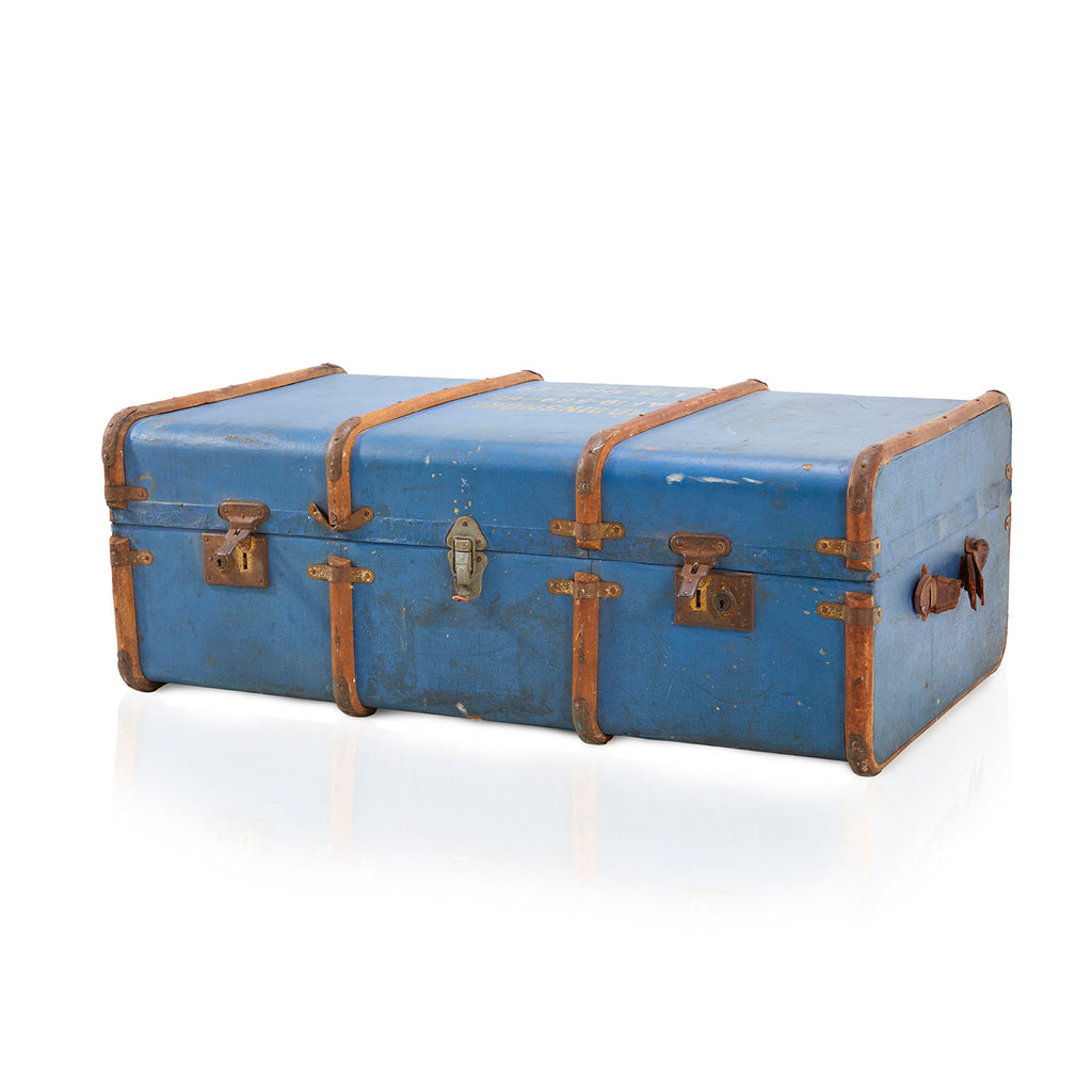 Blue and Brown Vintage Trunk