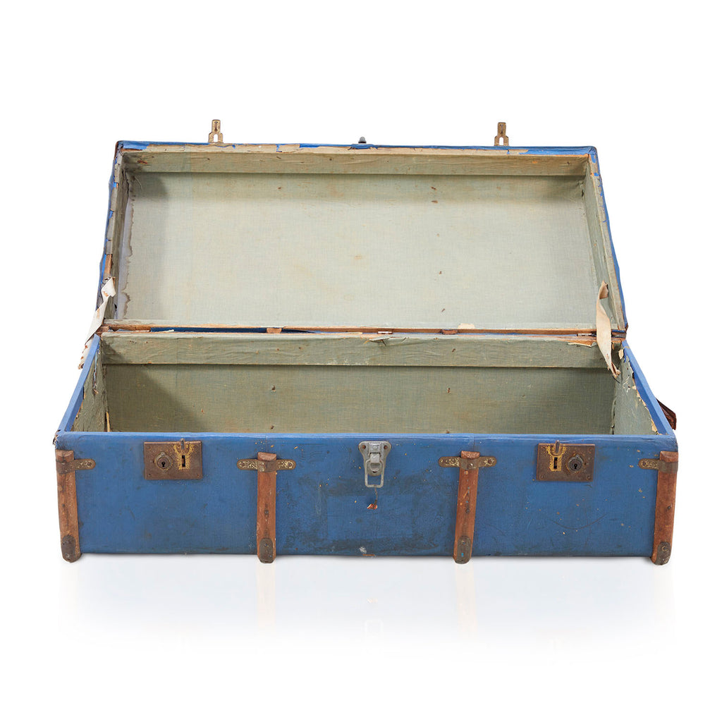 Blue and Brown Vintage Trunk