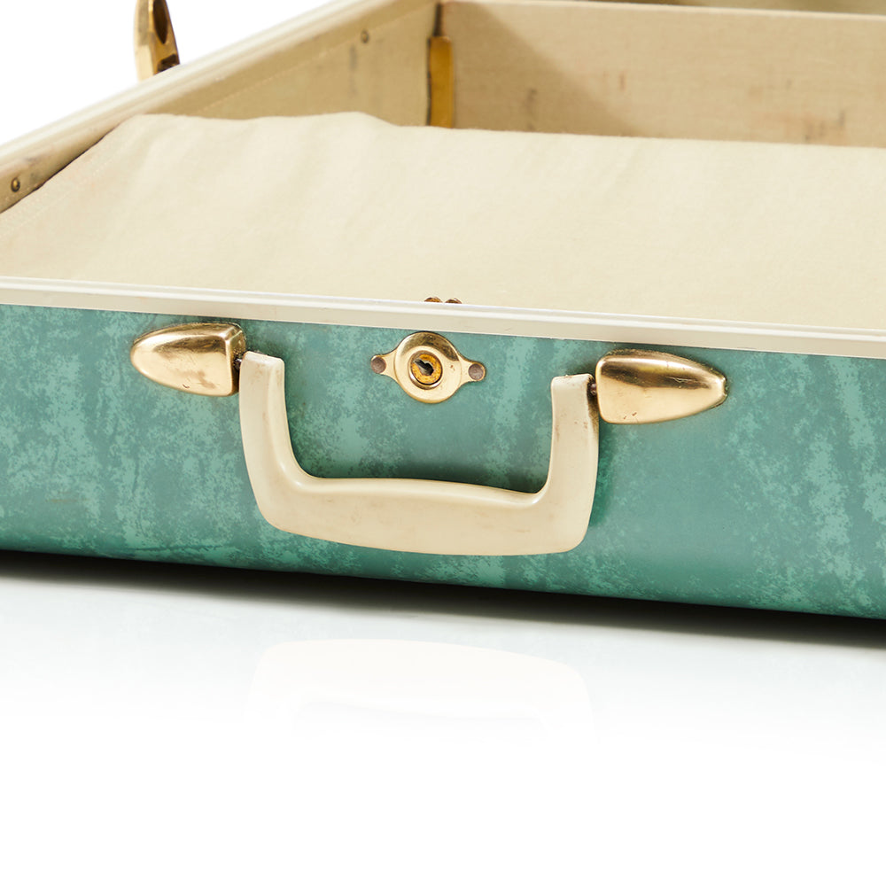 Turquoise Large Samsonite Hard Shell Vintage Suitcase