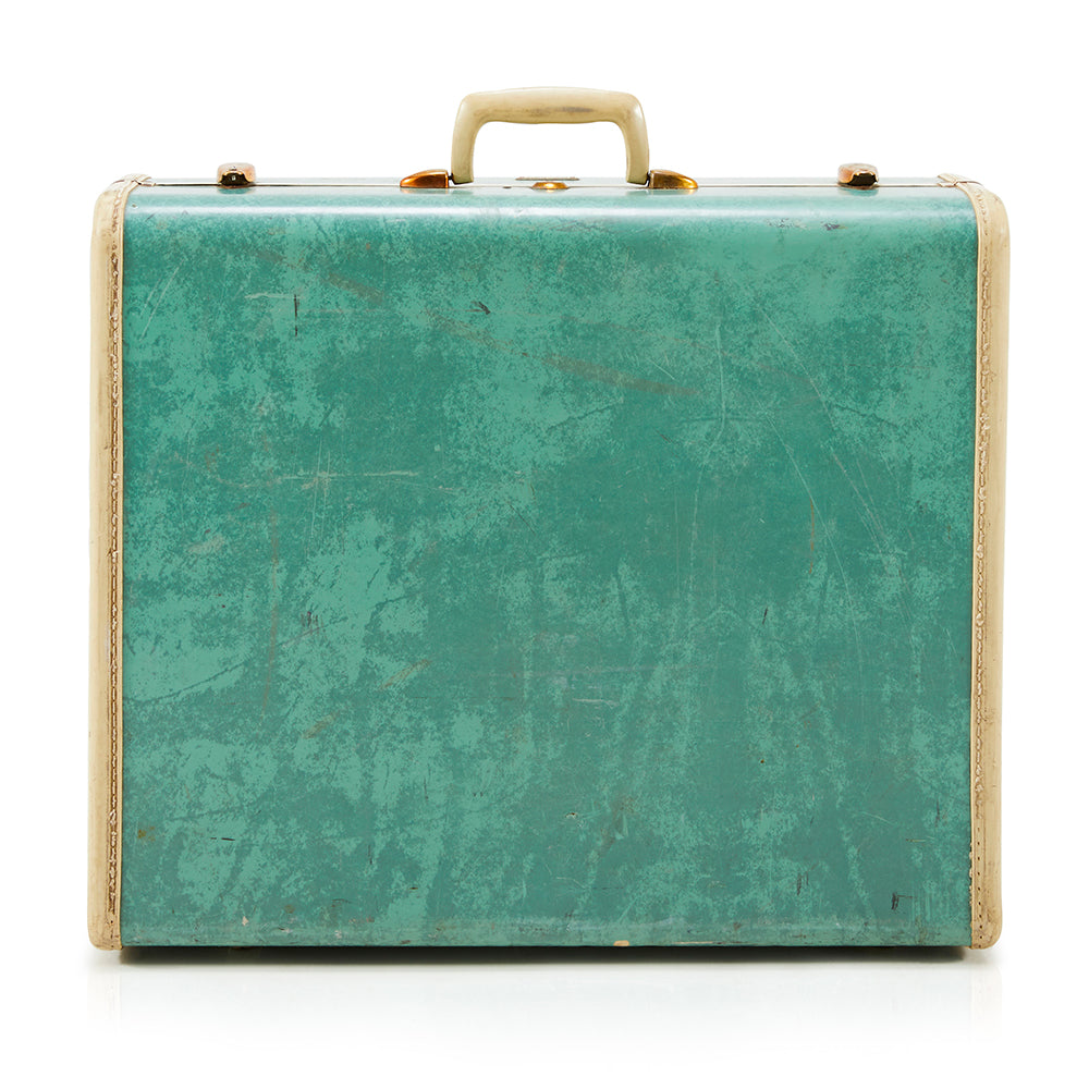 Medium-Small Vintage Turquoise Suitcase