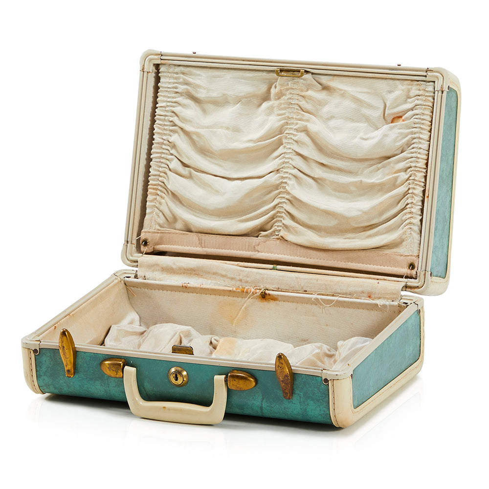 Turquoise Small Vintage  Suitcase