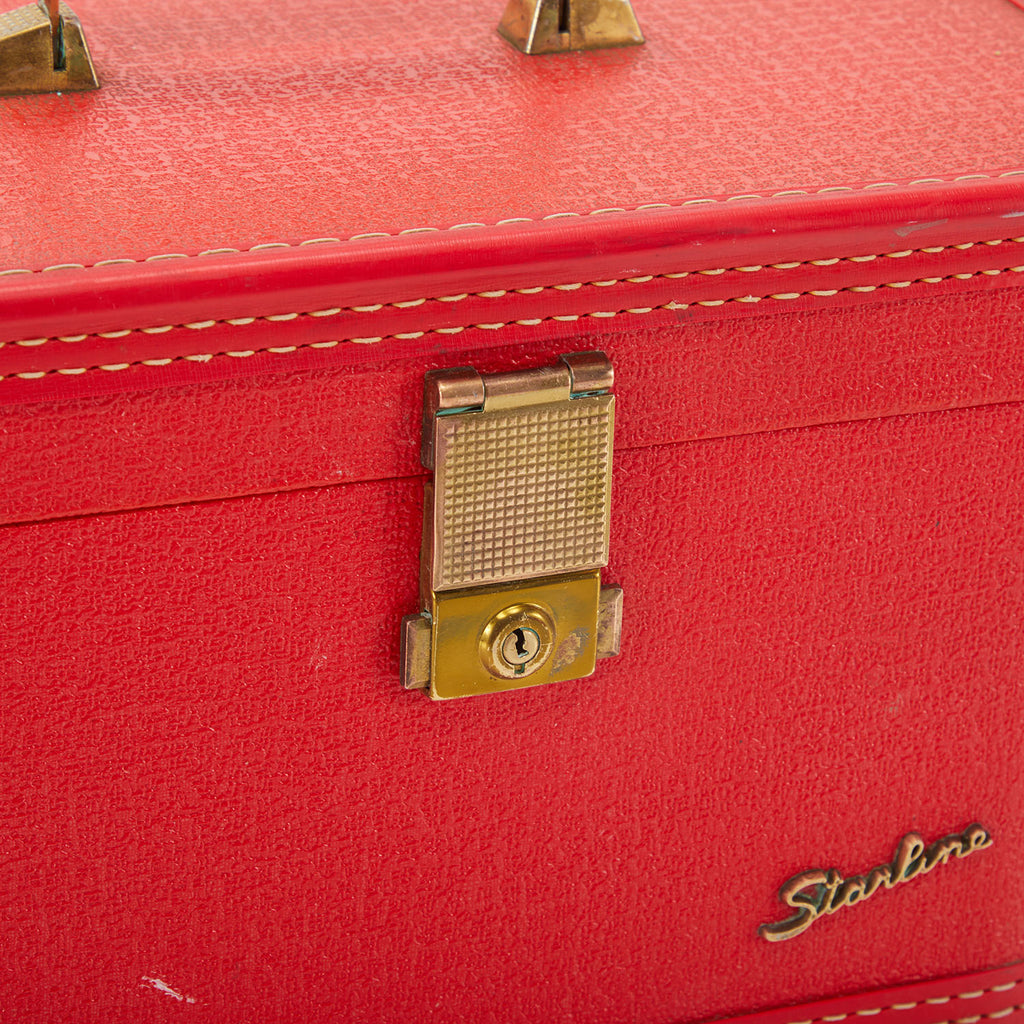 Set of 3 Mid Century Red Starline Suitcases