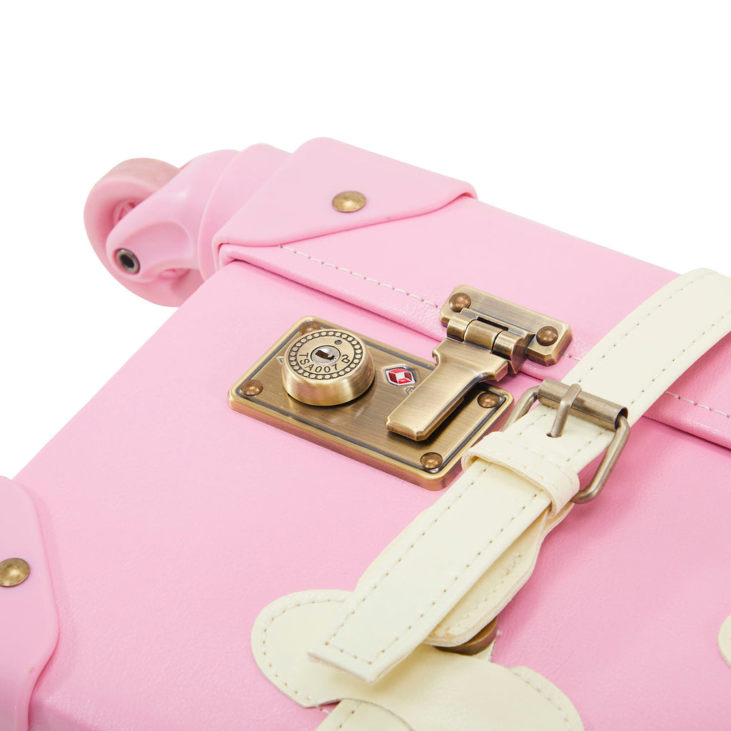 Large Pink Leather Suitcase