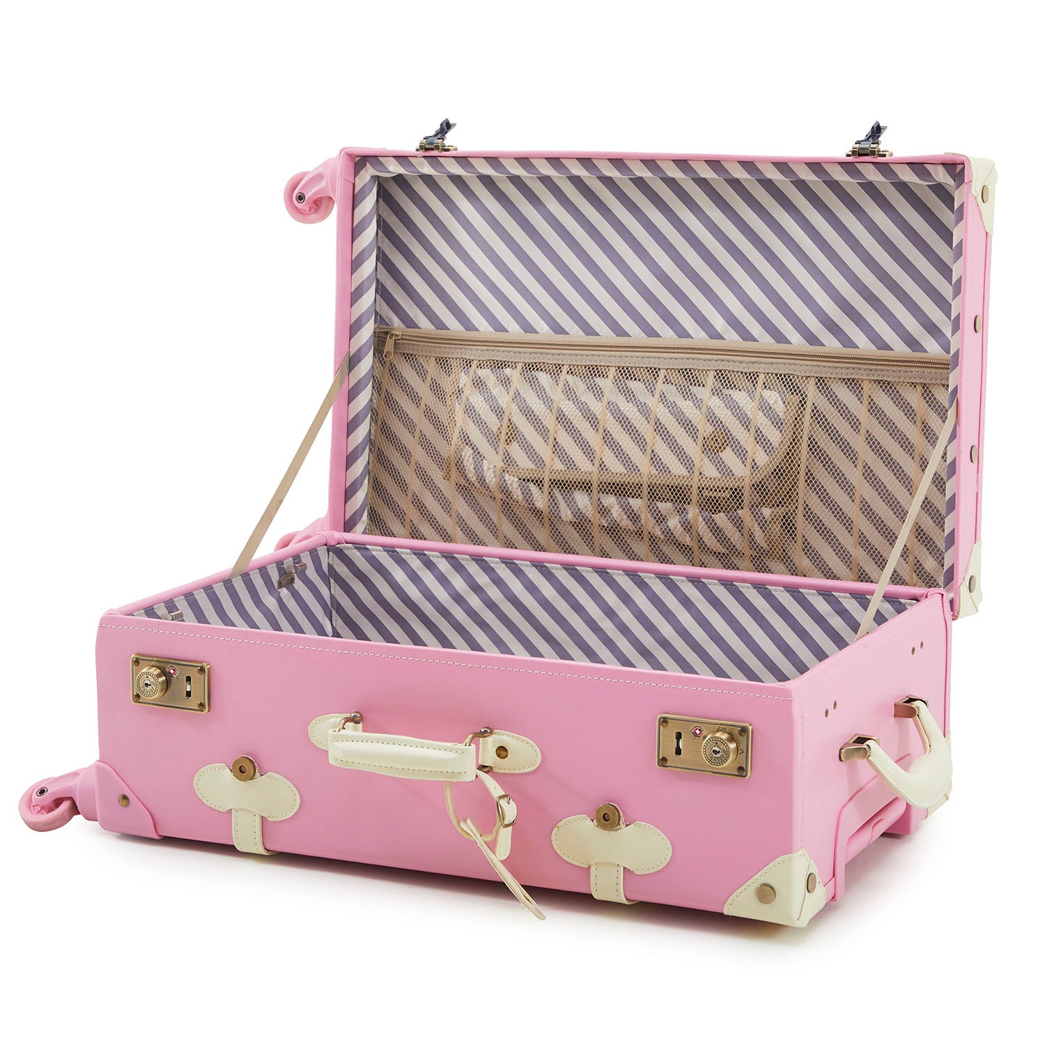 Large Pink Leather Suitcase Gil Roy Props