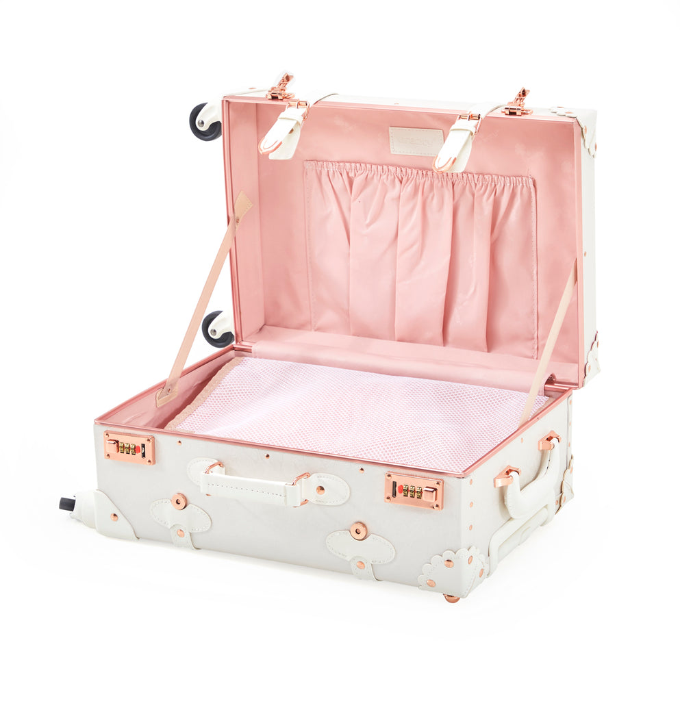White & Pink Lavish Cosmetic Suitcase