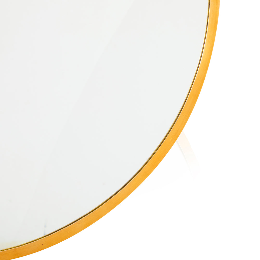 Gold Rimmed Circular Contemporary Mirror