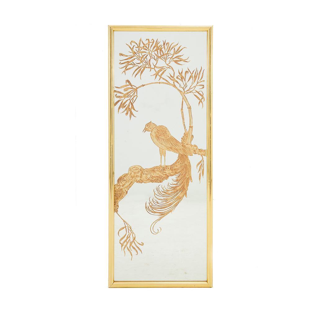 Gold Etched Cranes Mirror