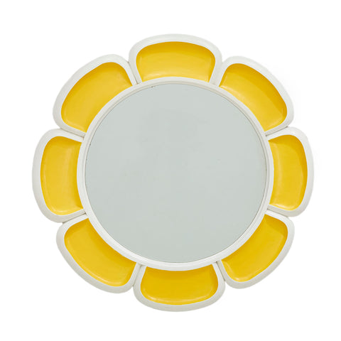 Yellow Plastic Flower Wall Mirror