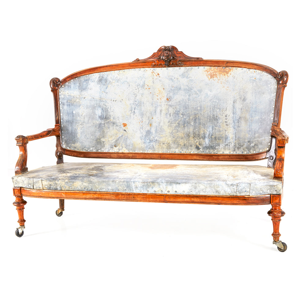 Silver Rustic Wood Sofa