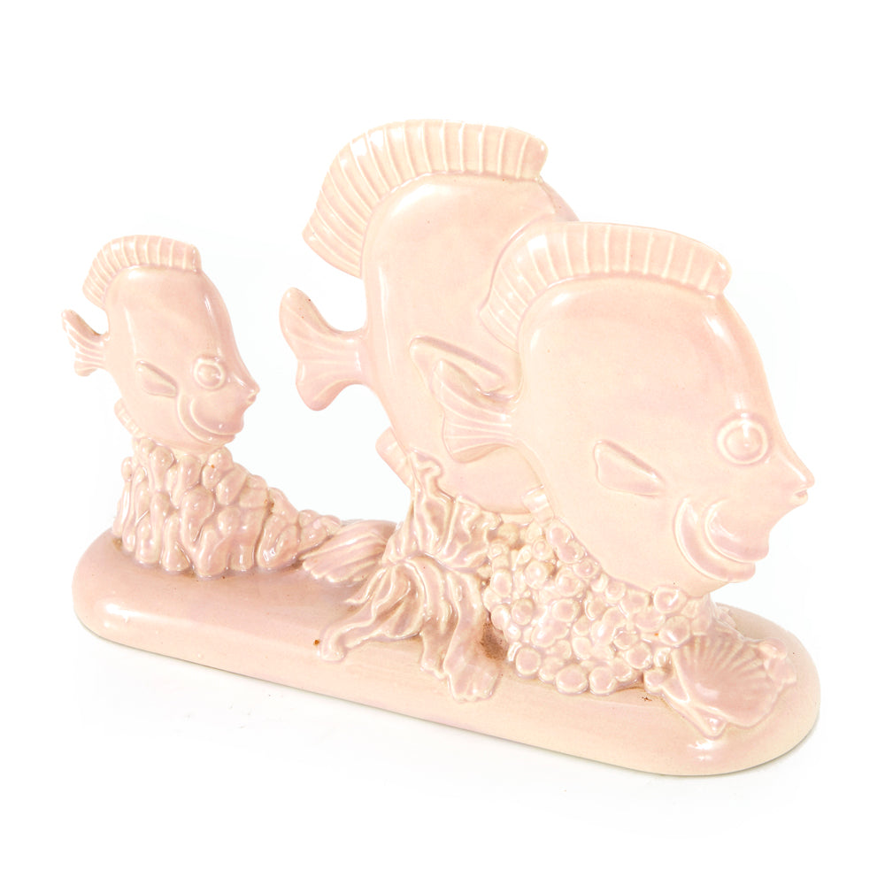 Pink Ceramic Trio Fish Sculpture