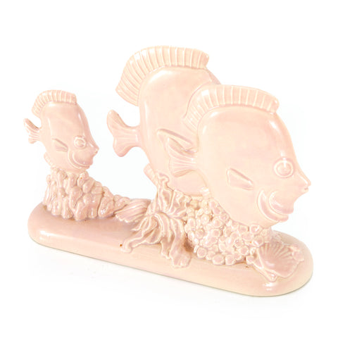 Pink Ceramic Trio Fish Sculpture