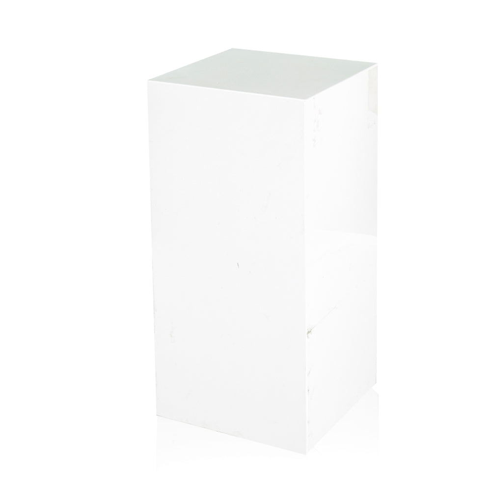 Short Glossy White Rectangle Pedestal