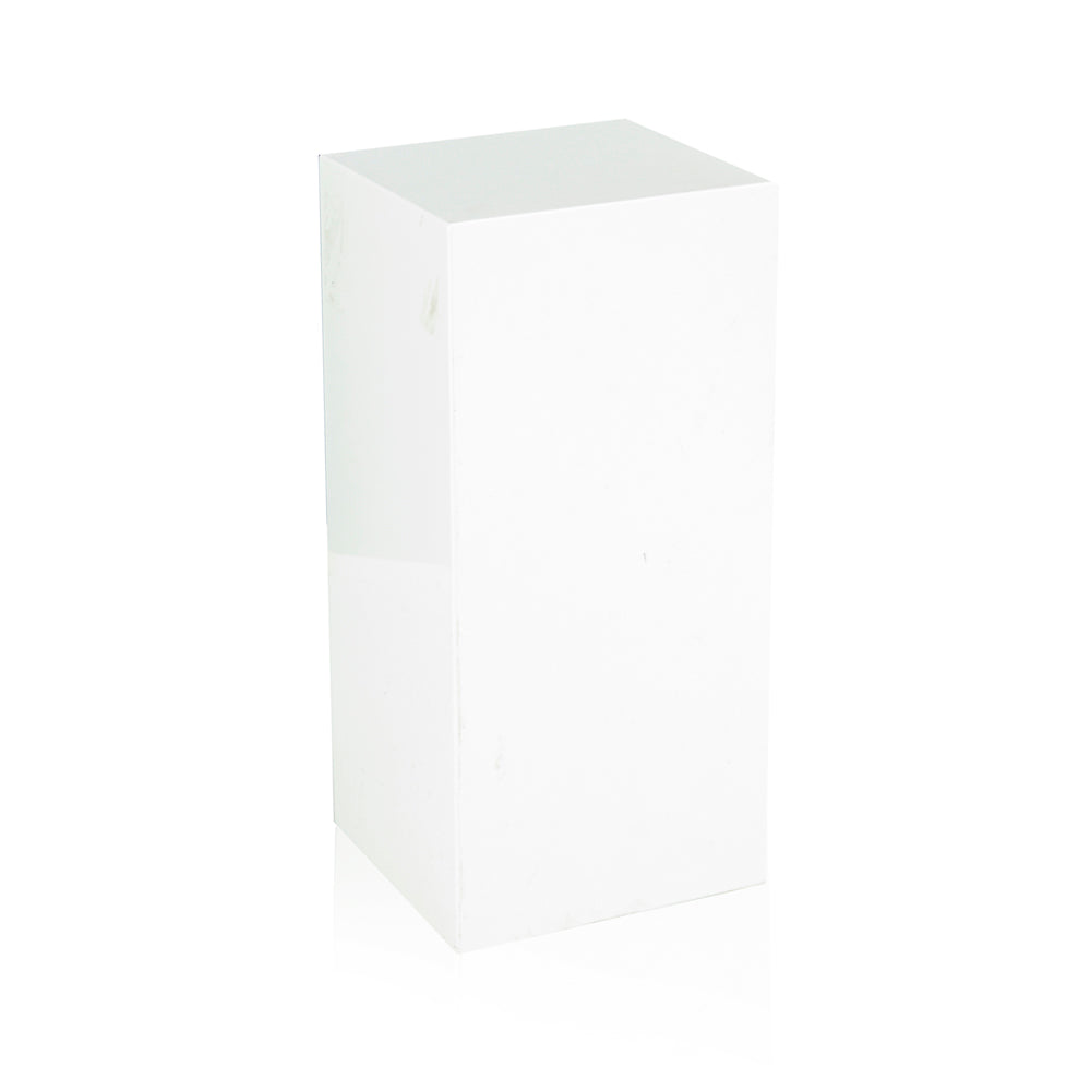 Short Glossy White Rectangle Pedestal - Gil & Roy Props