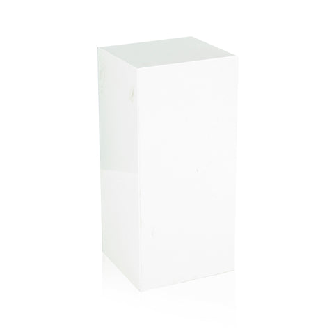 Short Glossy White Rectangle Pedestal