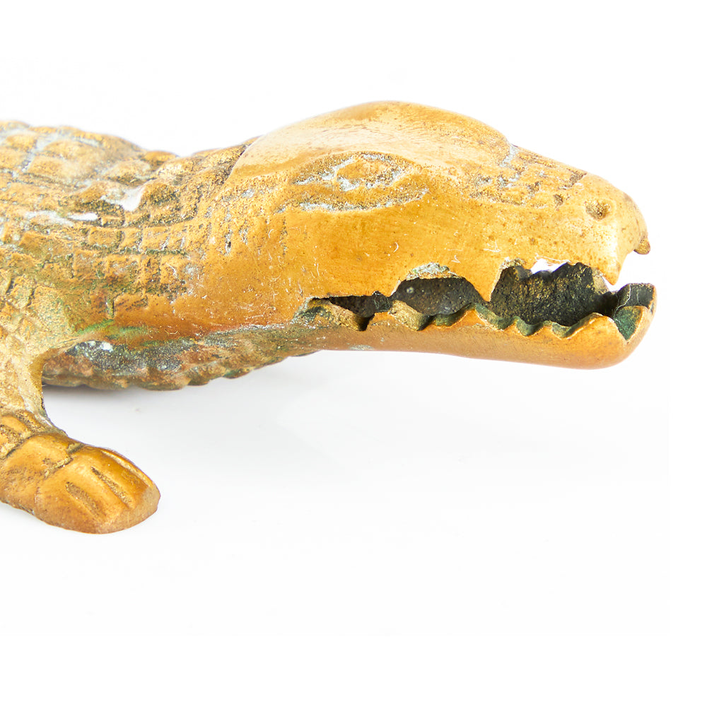 Brass Miniature Crocodile Sculpture