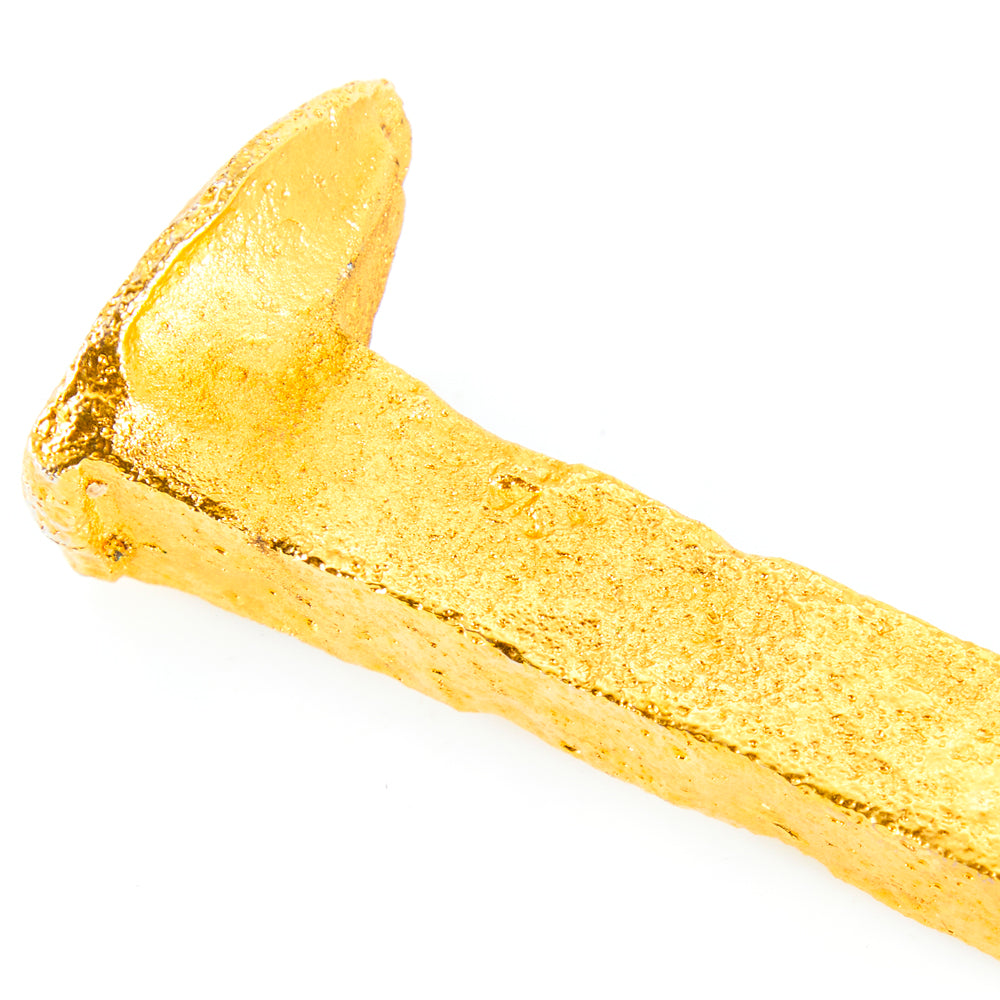 Gold Railroad Spike Sculpture