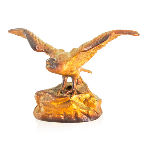 Yellow Small Brown Eagle Sculpture