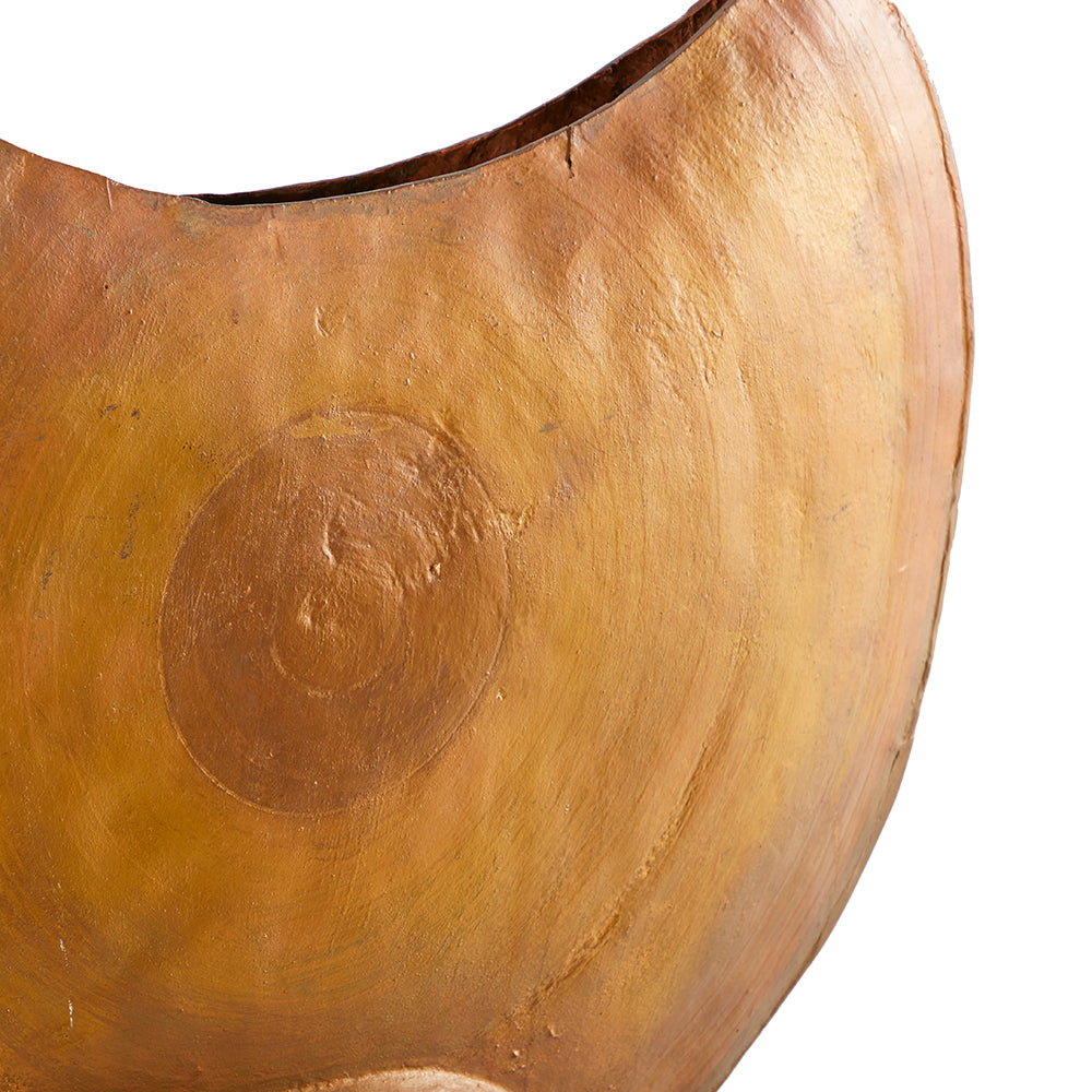 Brass Vintage Semi-Circle Vase