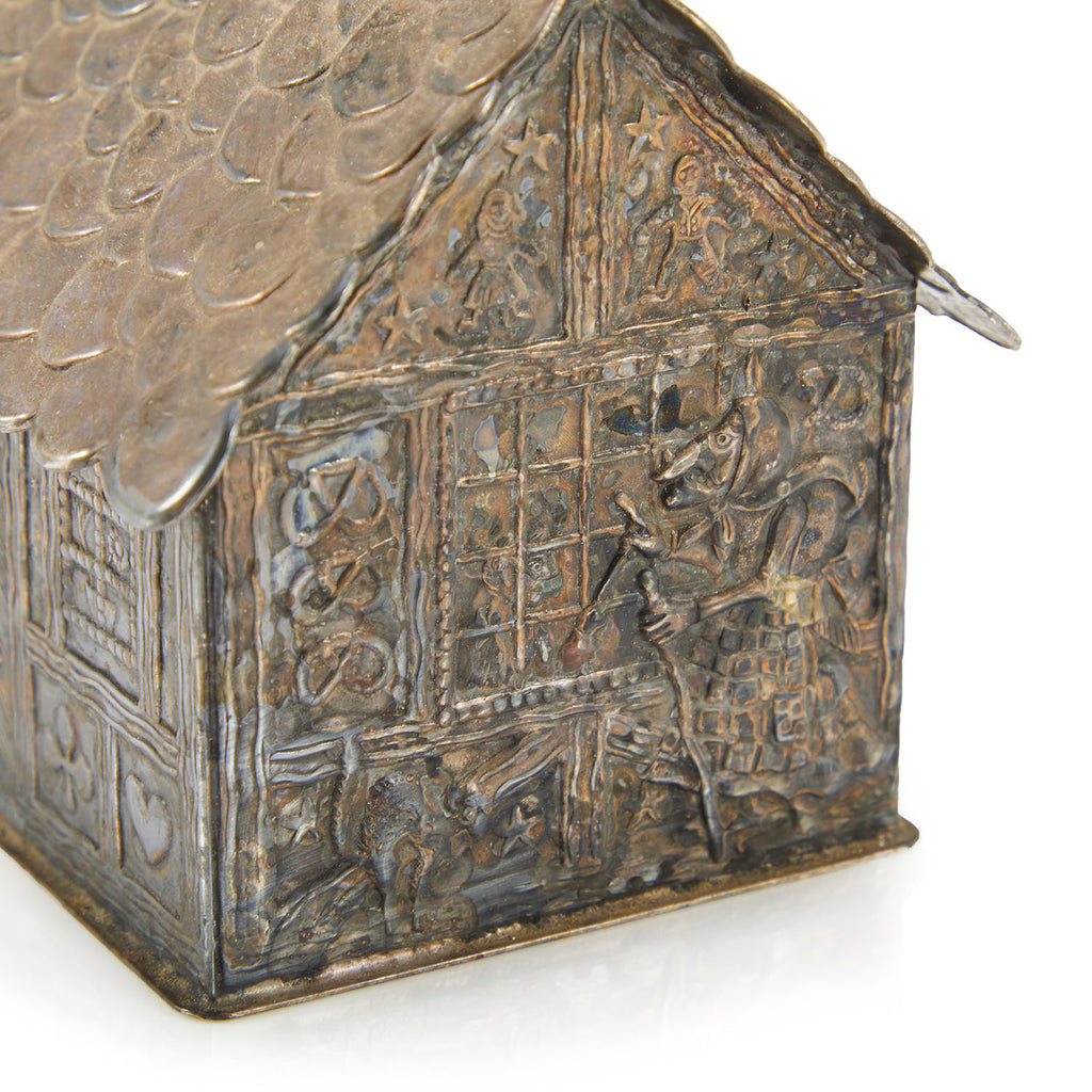 Brown Metal Hansel and Gretel House Coin Bank