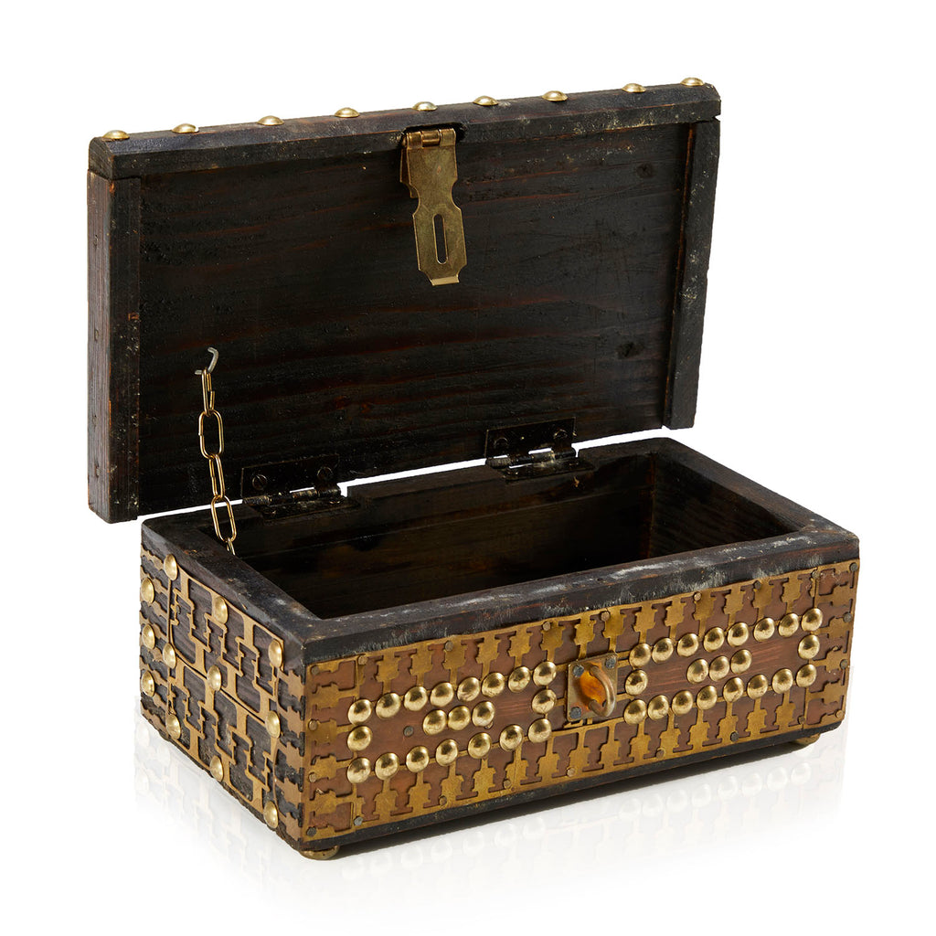 Gold Nailhead Jewelry Box