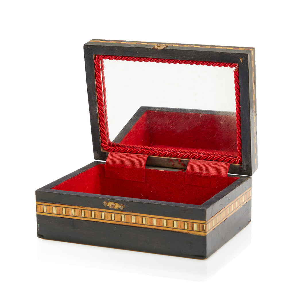 Black Wood Inlay Jewelry Box