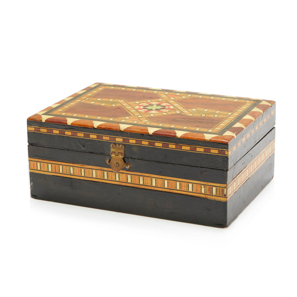 Black Wood Inlay Jewelry Box