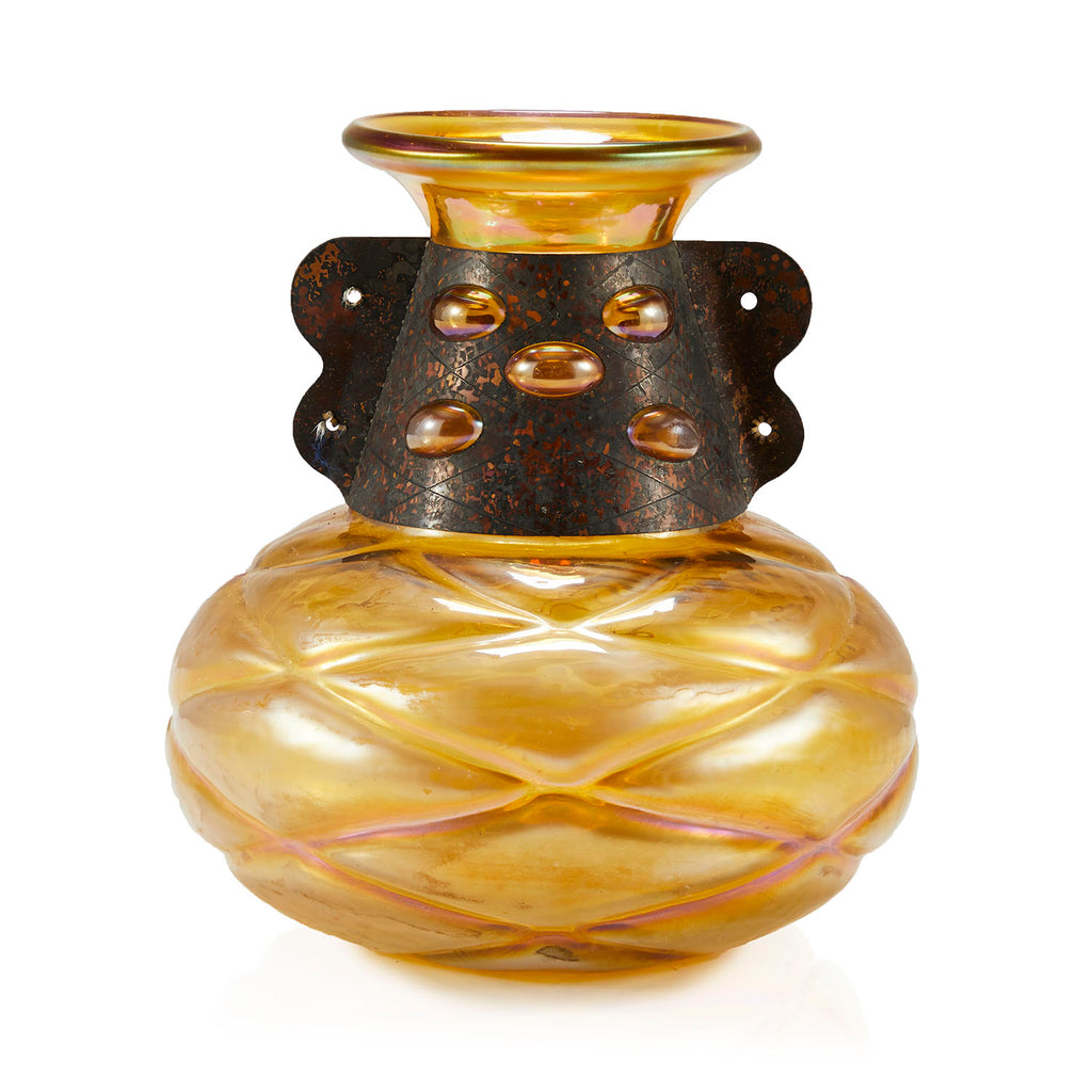 Orange Iridescent Vase
