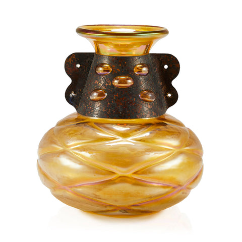 Orange Iridescent Vase