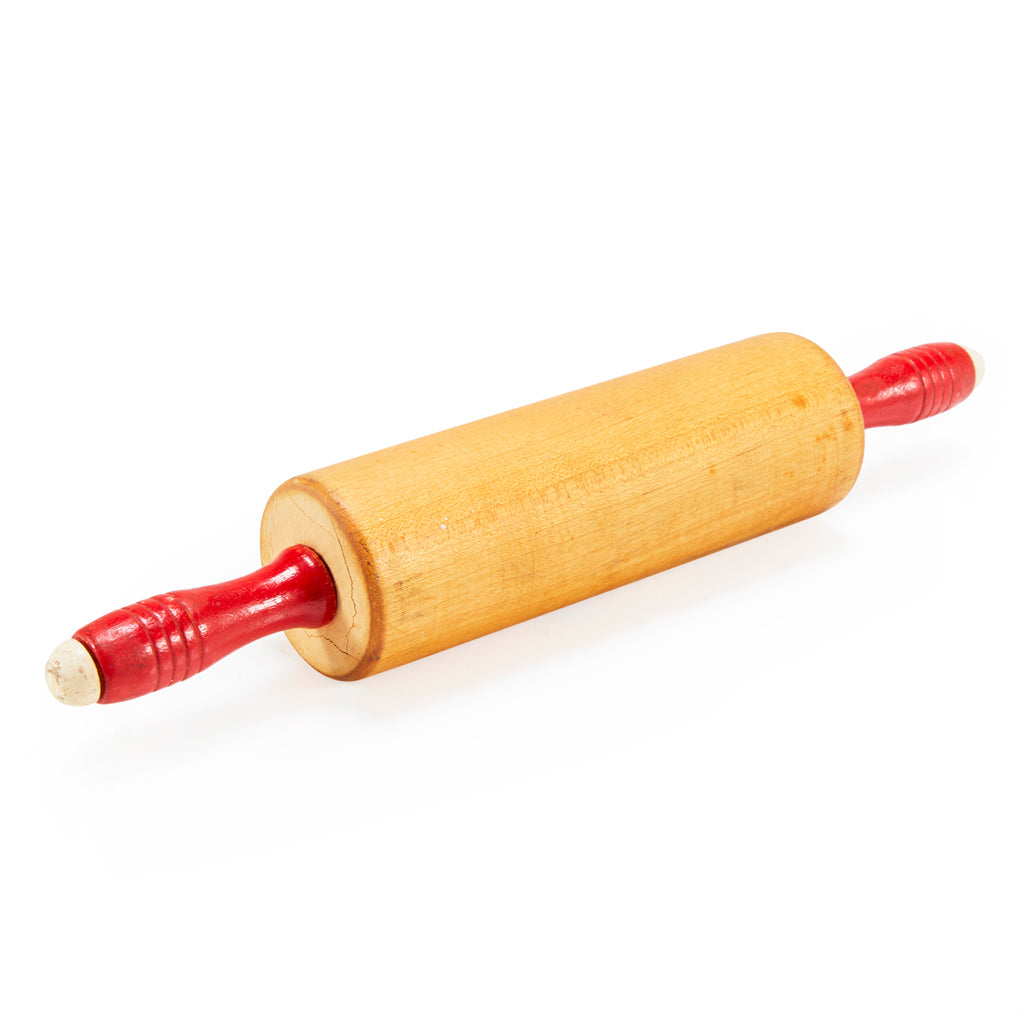 Wood + Red Handle Rolling Pin