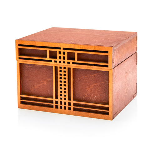 Wood Japanese Linear Grid Box
