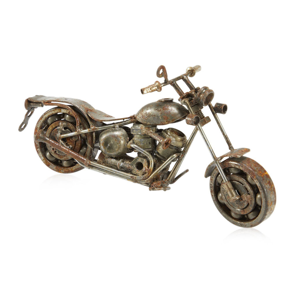 Metal Miniature Assemblage Tin Motorcycle - Cruiser