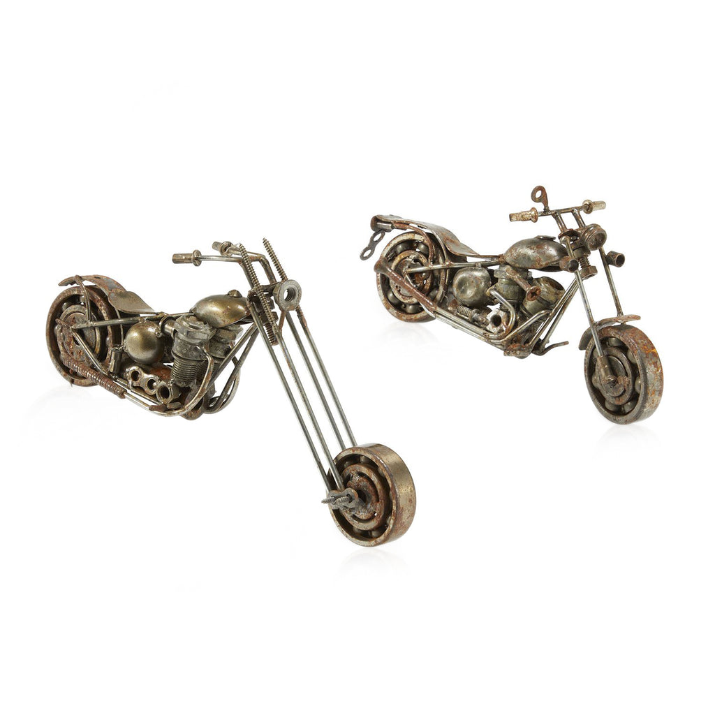 Metal Miniature Assemblage Tin Motorcycle - Cruiser