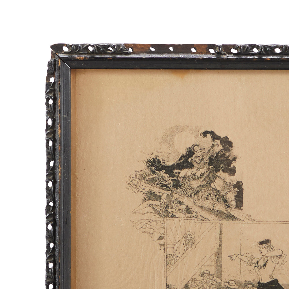 Pen and Ink Drawing on Worn Paper