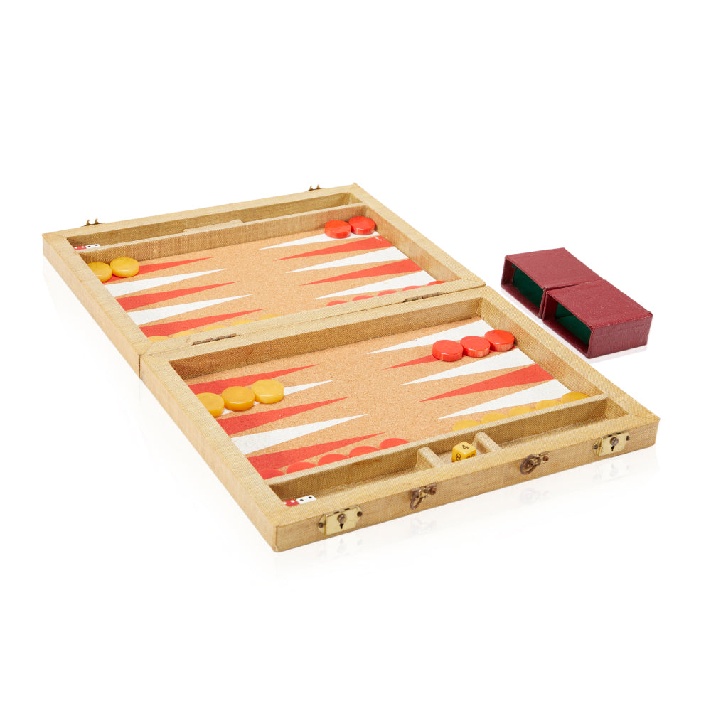 Tan and Red Backgammon Set