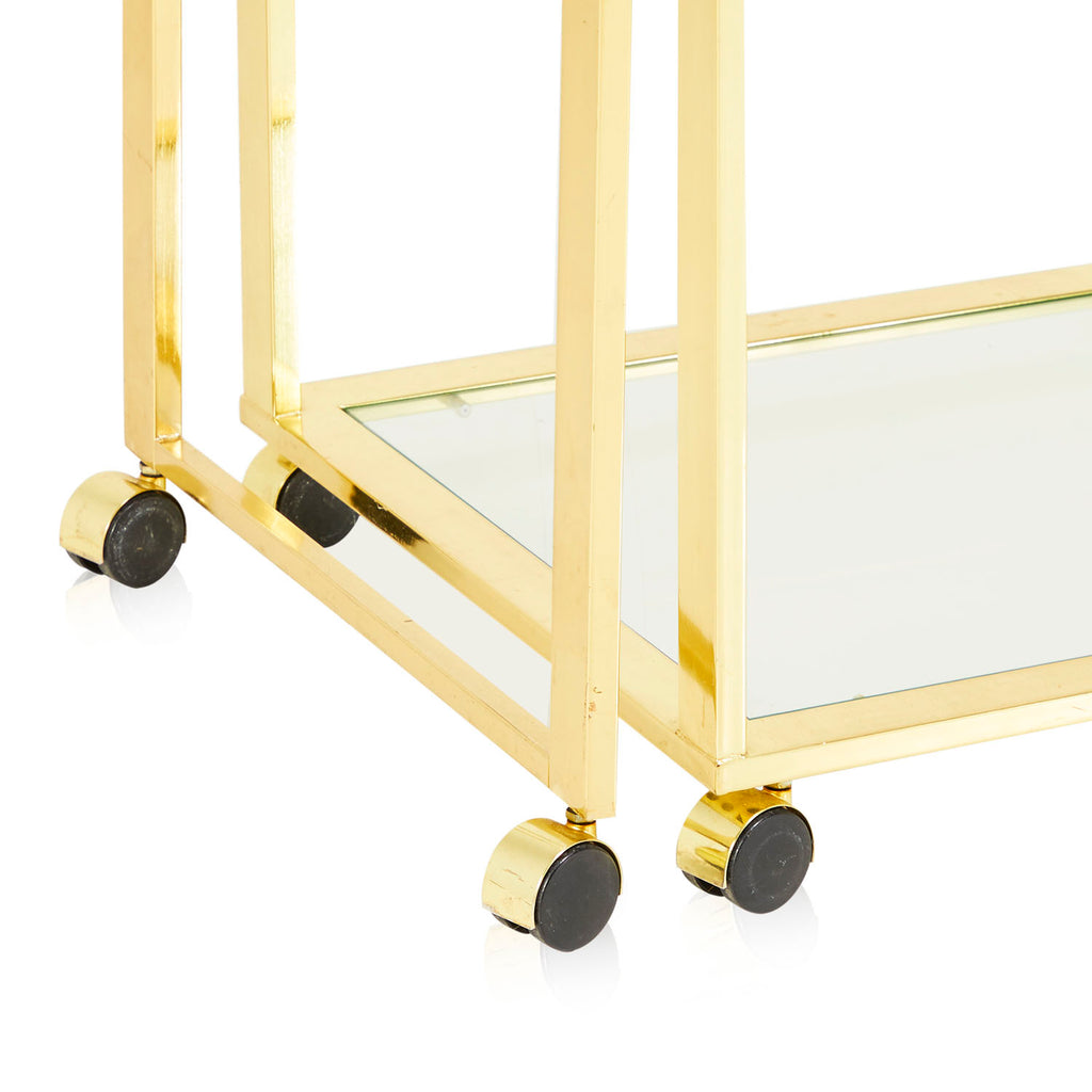 Large Gold Expanding Mobile Bar Cart