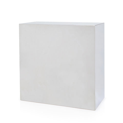 White Flat Square Pedestal (14" H x 14" W x 7" D)