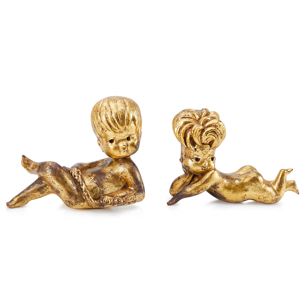 Gold Cherub Sculptures