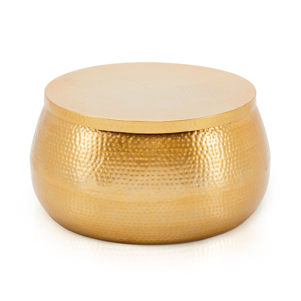 Gold Dimpled Storage Side Table