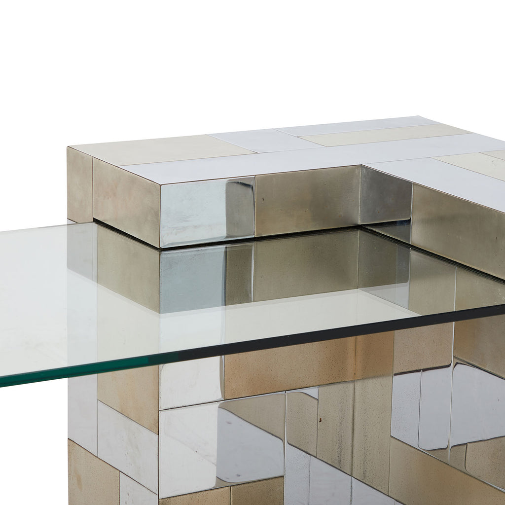 Gold and Silver Contemporary Console Table