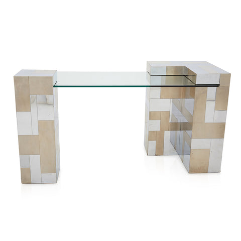 Gold and Silver Contemporary Console Table