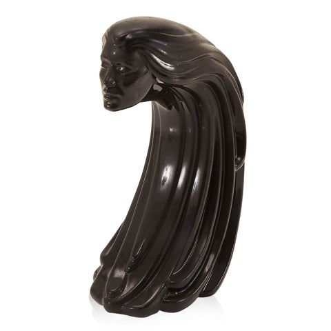 Black Sculpture of Waterfall Face