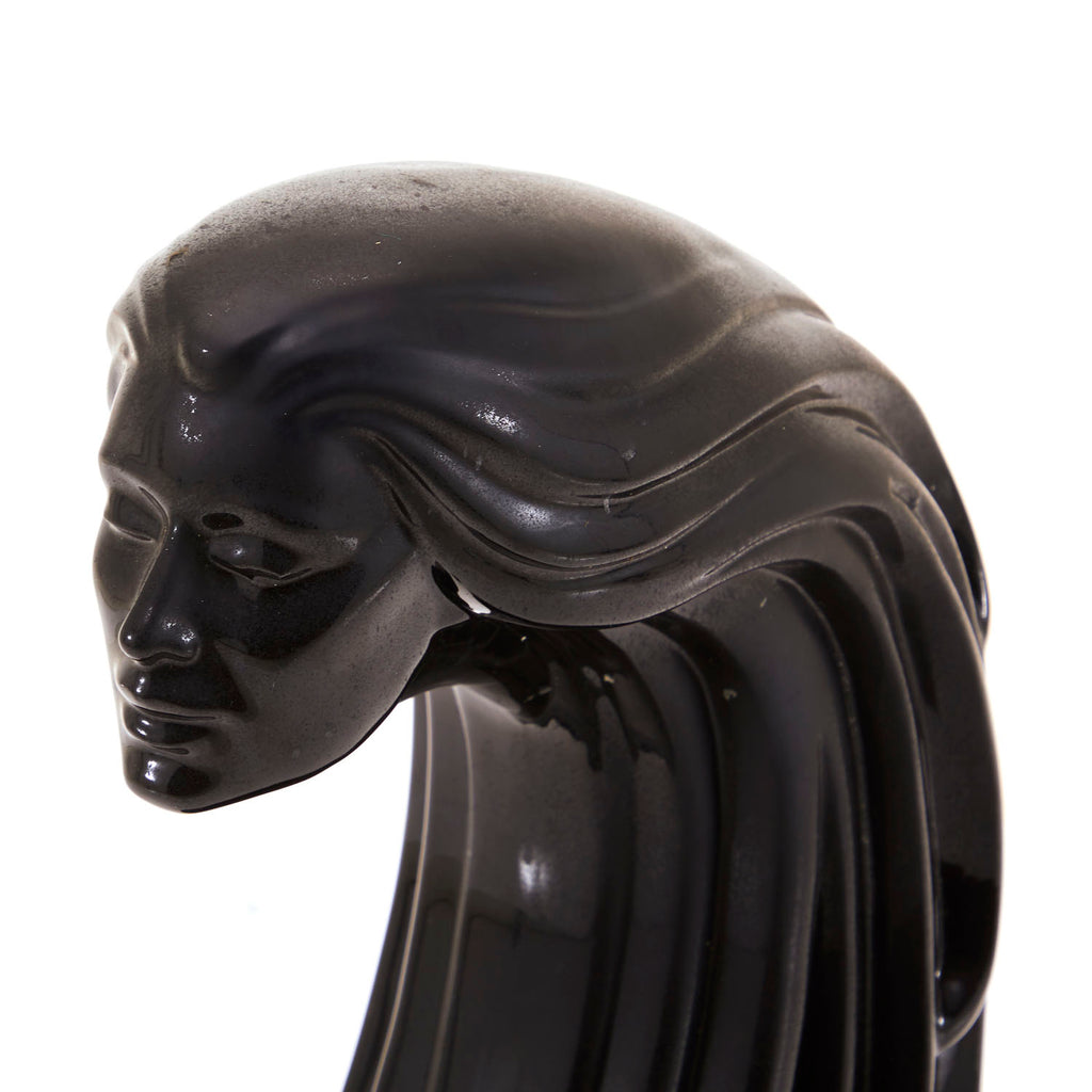 Black Sculpture of Waterfall Face