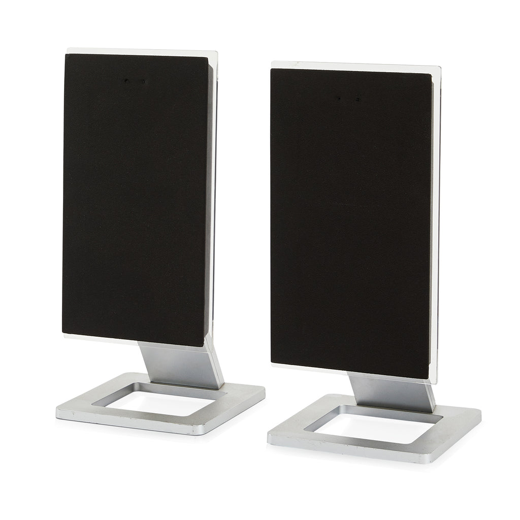 Flat Modern Rectangle Desktop Speakers Set of 2